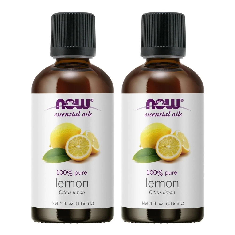Lot of 2  NOW Lemon Oil 4 fl oz Aromatherapy Bottles Brand New Quick Ship!